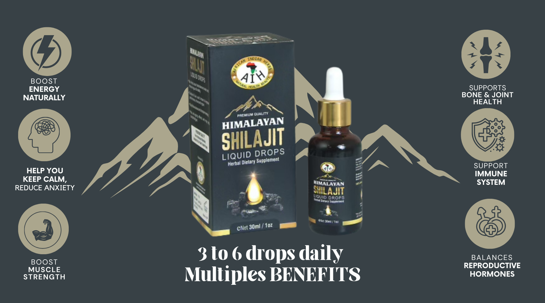 Shilajit Liquid Drops — African Indian Herbs