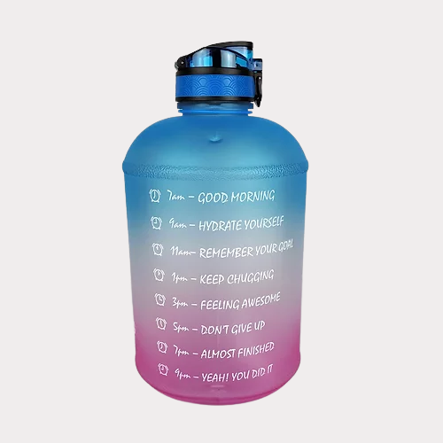 1 Gallon Large Water Bottle with Straw Motivational and Time Marker ...